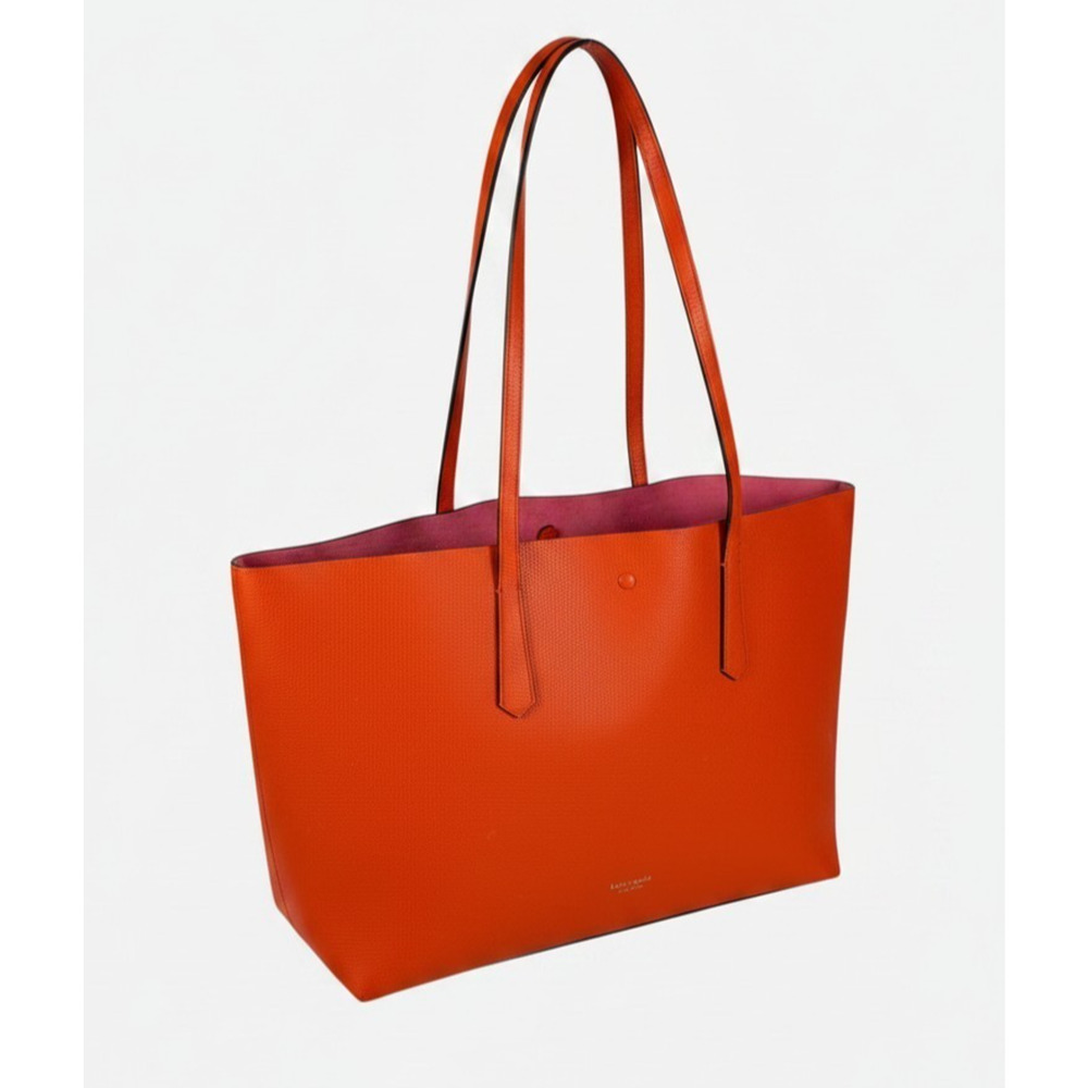 EUC Kate Spade Molly Leather Tote Bag Medium Shoulder Bag ORANGE Handbag Satchel - Picture 2 of 12
